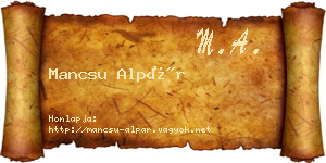 Mancsu Alpár névjegykártya